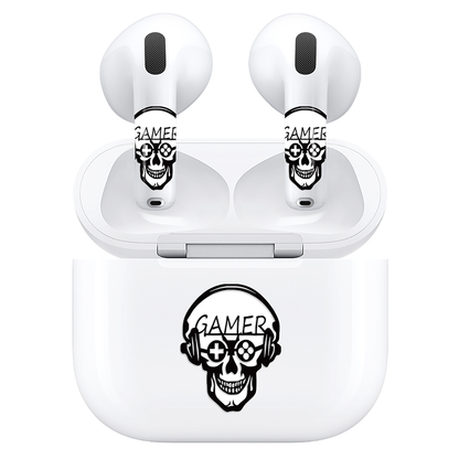 AirSkins - Compatible For AirPods 4 Earbuds & Case, Skeleton Gamer Headphone Skin