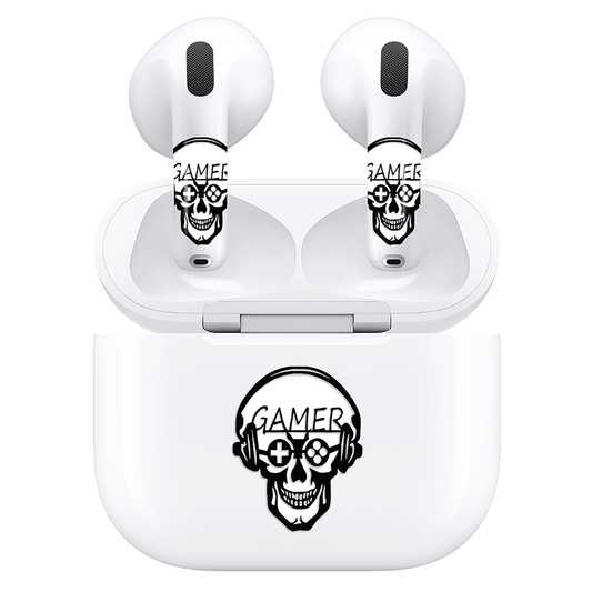 AirSkins - Compatible For AirPods 4 Earbuds & Case, Skeleton Gamer Headphone Skin