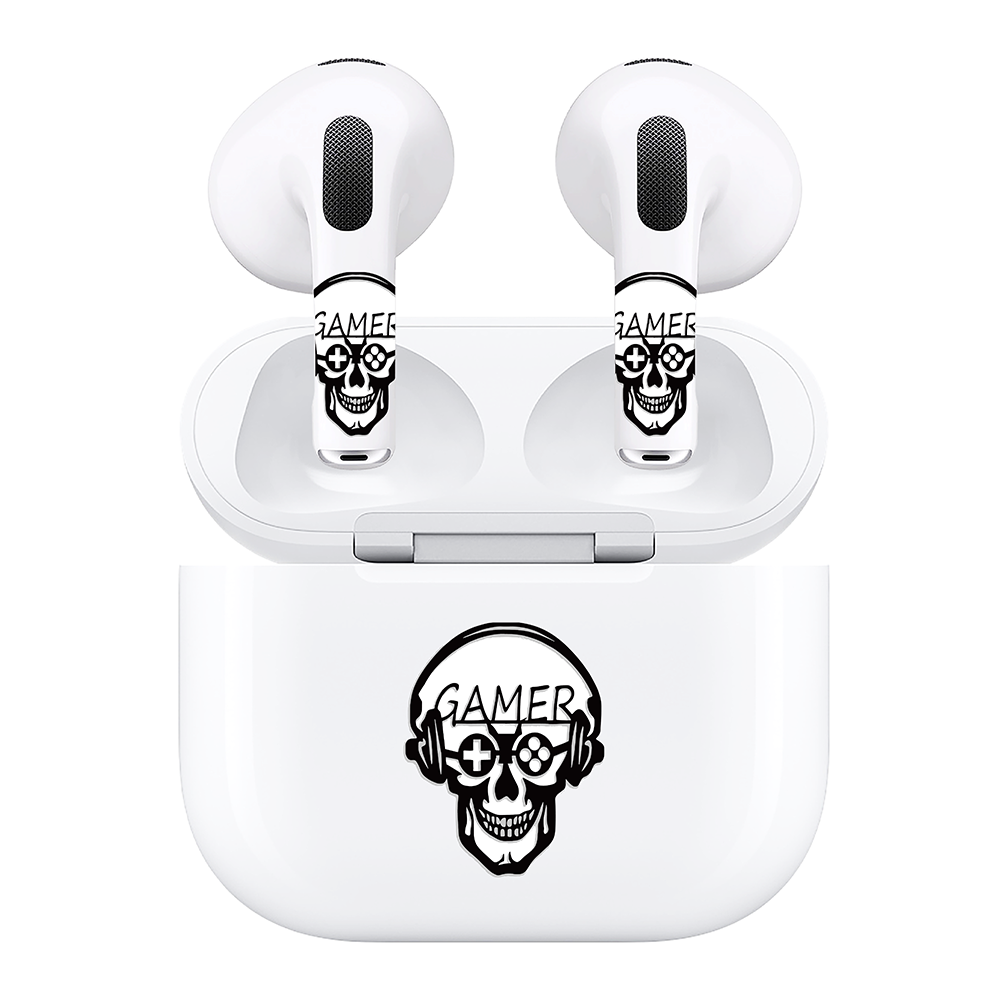 AirSkins - Compatible For AirPods 3 Earbuds & Case, Skeleton Gamer Headphone Skin