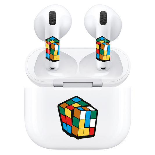 AirSkins - Compatible For AirPods 4 Earbuds & Case, Rubiks Cube Headphone Skin