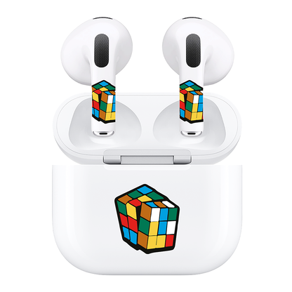AirSkins - Compatible For AirPods 3 Earbuds & Case, Rubiks Cube Headphone Skin