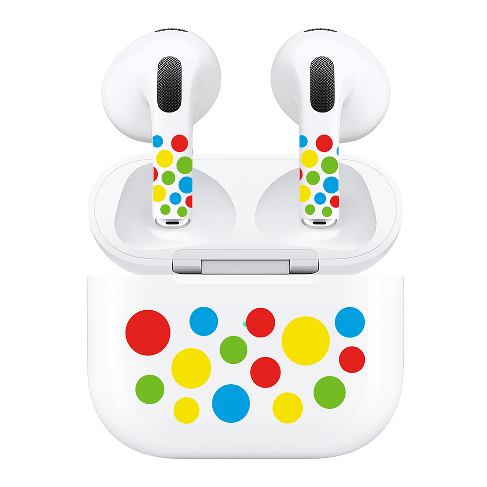AirSkins - Compatible For AirPods 3 Earbuds & Case, Polka Dot Headphone Skin