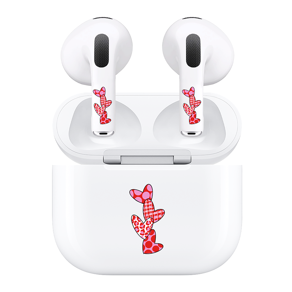 AirSkins - Compatible For AirPods 3 Earbuds & Case, Hearts Headphone Skin