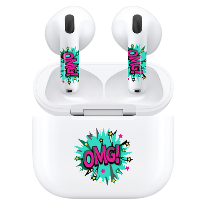 AirSkins - Compatible For AirPods 4 Earbuds & Case, OMG Headphone Skin