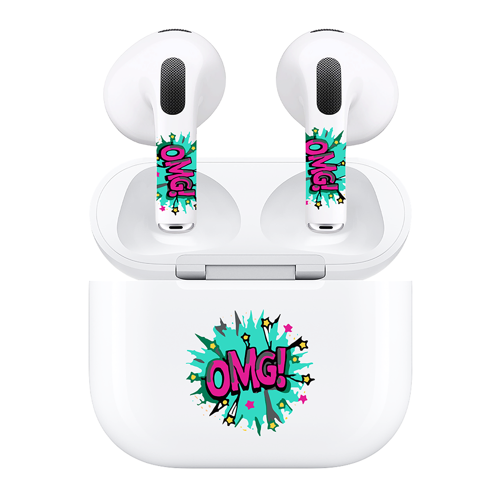 AirSkins - Compatible For AirPods 3 Earbuds & Case, OMG Headphone Skin