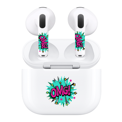 AirSkins - Compatible For AirPods 3 Earbuds & Case, OMG Headphone Skin