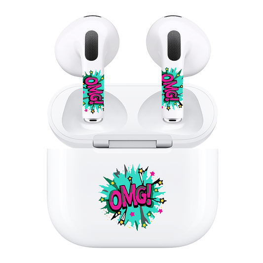 AirSkins - Compatible For AirPods 3 Earbuds & Case, OMG Headphone Skin