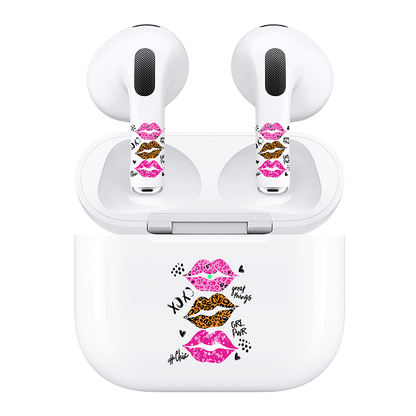 AirSkins - Compatible For AirPods 3 Earbuds & Case, Leopard Print Lips Headphone Skin