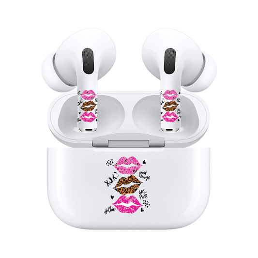AirSkins - Compatible For AirPods 3 Earbuds & Case, Leopard Print Lips Headphone Skin