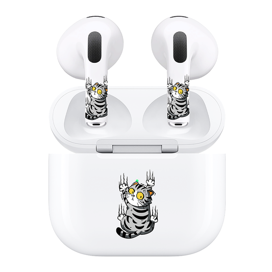 AirSkins - Compatible For AirPods 3 Earbuds & Case Cat Claws Headphone Skin