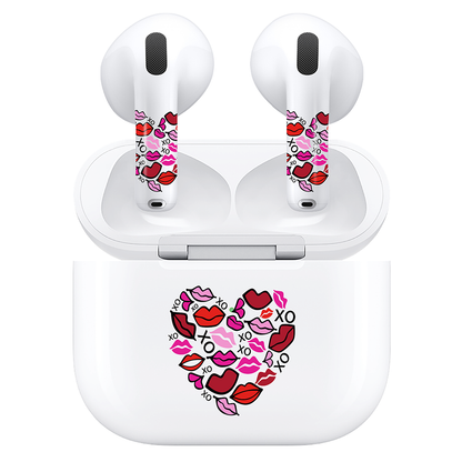 AirSkins - Compatible For AirPods 4 Earbuds & Case, Heart Lips Headphone Skin