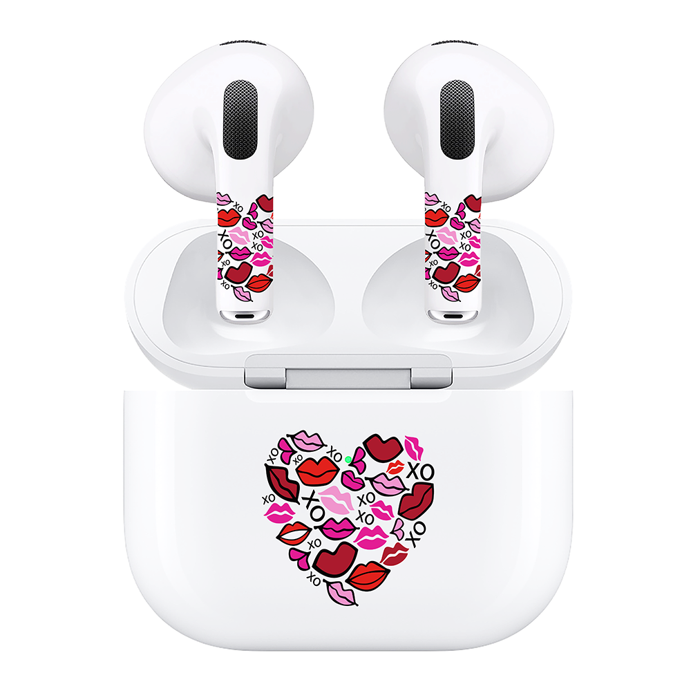 AirSkins - Compatible For AirPods 3 Earbuds & Case, Heart Lips Headphone Skin
