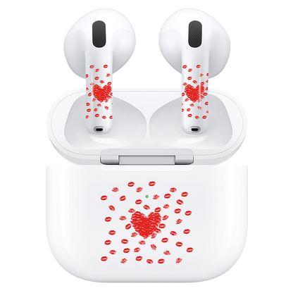AirSkins - Compatible For AirPods 4 Earbuds & Case, Red Hearts Headphone Skin