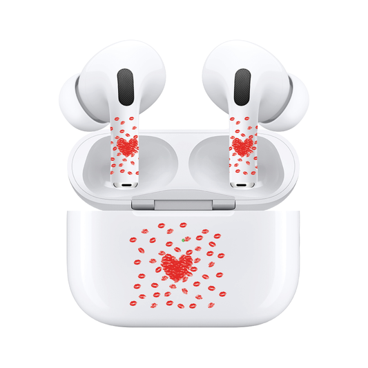 AirSkins - Compatible For AirPods 3 Earbuds & Case,  Red Hearts Headphone Skin