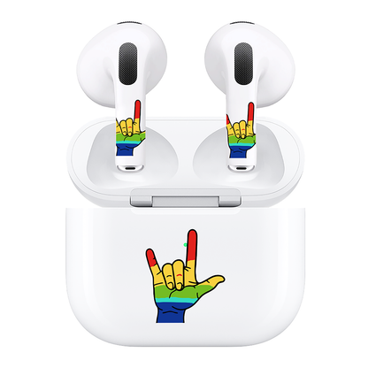 AirSkins - Compatible For AirPods 3 Earbuds & Case, Pride Love Headphone Skin
