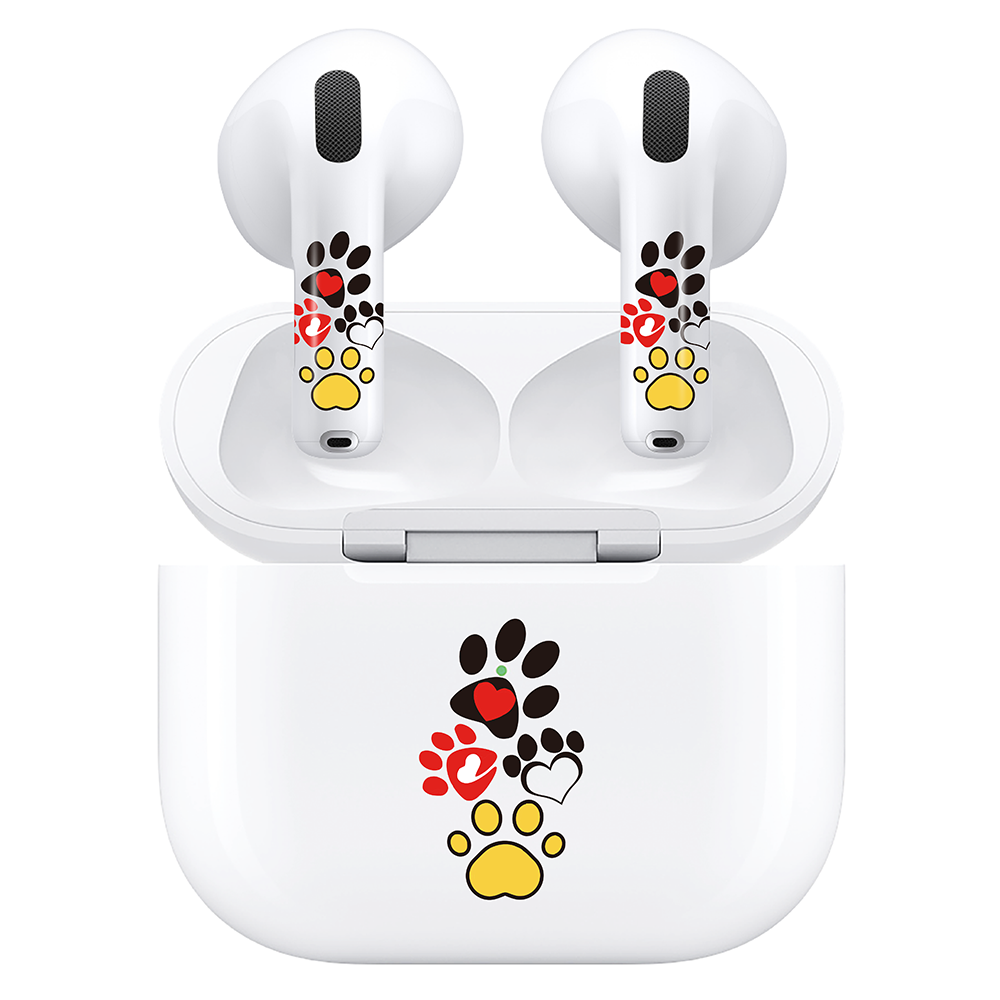 AirSkins - Compatible For AirPods 4 Earbuds & Case Colorful Paws Headphone Skin