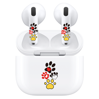 AirSkins - Compatible For AirPods 4 Earbuds & Case Colorful Paws Headphone Skin
