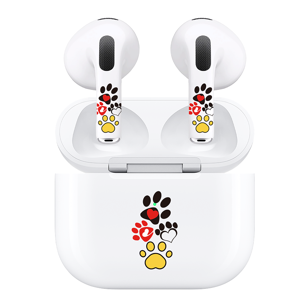 AirSkins - Compatible For AirPods 3 Earbuds & Case Colorful Paws Headphone Skin