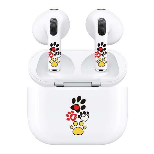 AirSkins - Compatible For AirPods 3 Earbuds & Case Colorful Paws Headphone Skin