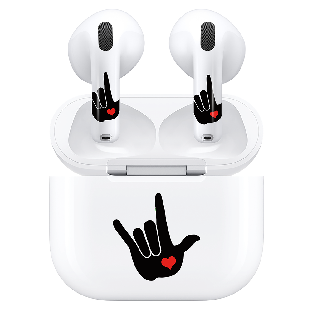 AirSkins - Compatible For AirPods 4 Earbuds & Case, Love Symbol Headphone Skin