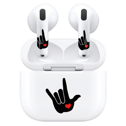 AirSkins - Compatible For AirPods 4 Earbuds & Case, Love Symbol Headphone Skin