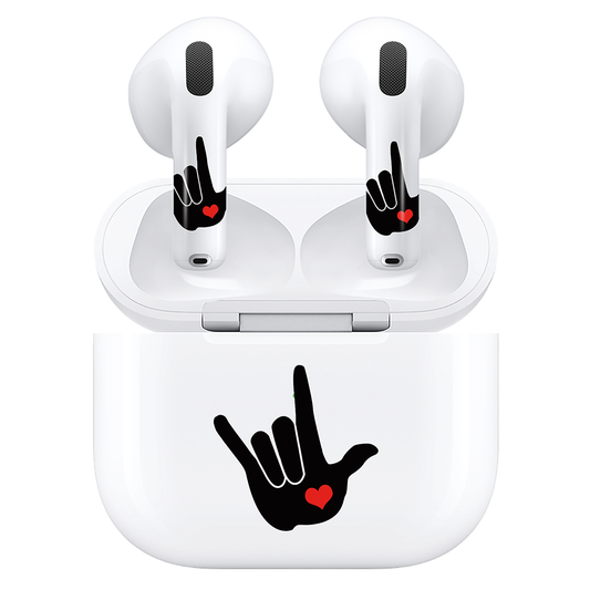 AirSkins - Compatible For AirPods 4 Earbuds & Case, Love Symbol Headphone Skin