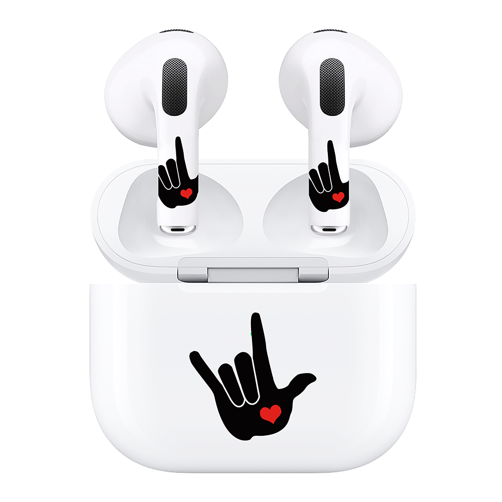 AirSkins - Compatible For AirPods 3 Earbuds & Case, Love Symbol Headphone Skin