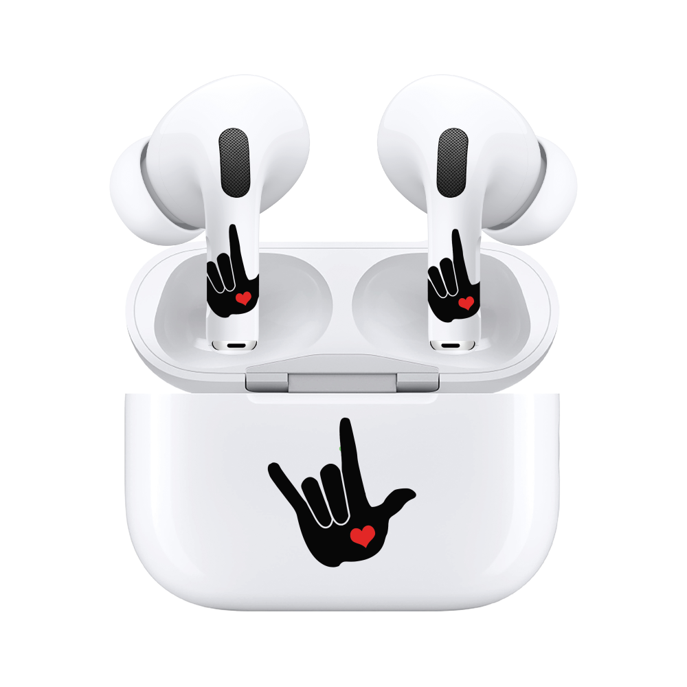AirSkins - Compatible For AirPods 3 Earbuds & Case, Love Symbol Headphone Skin